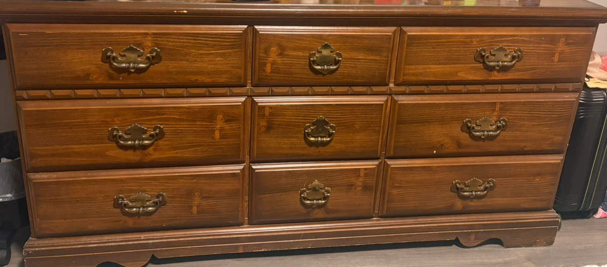 FREE: Wooden Dresser with 9 Drawers