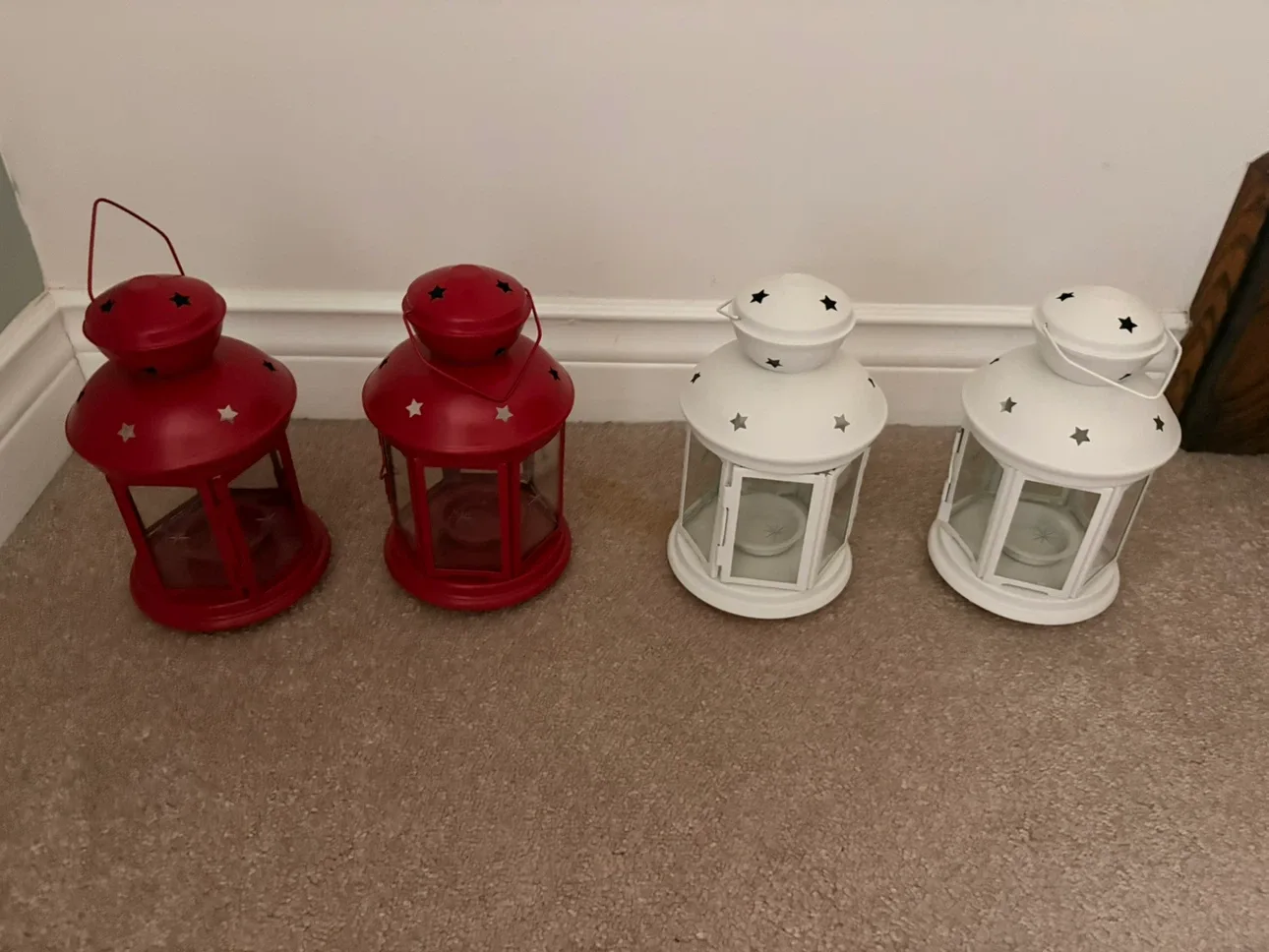 Set of 4 Lanterns - 2 Red, 2 White - photo 2