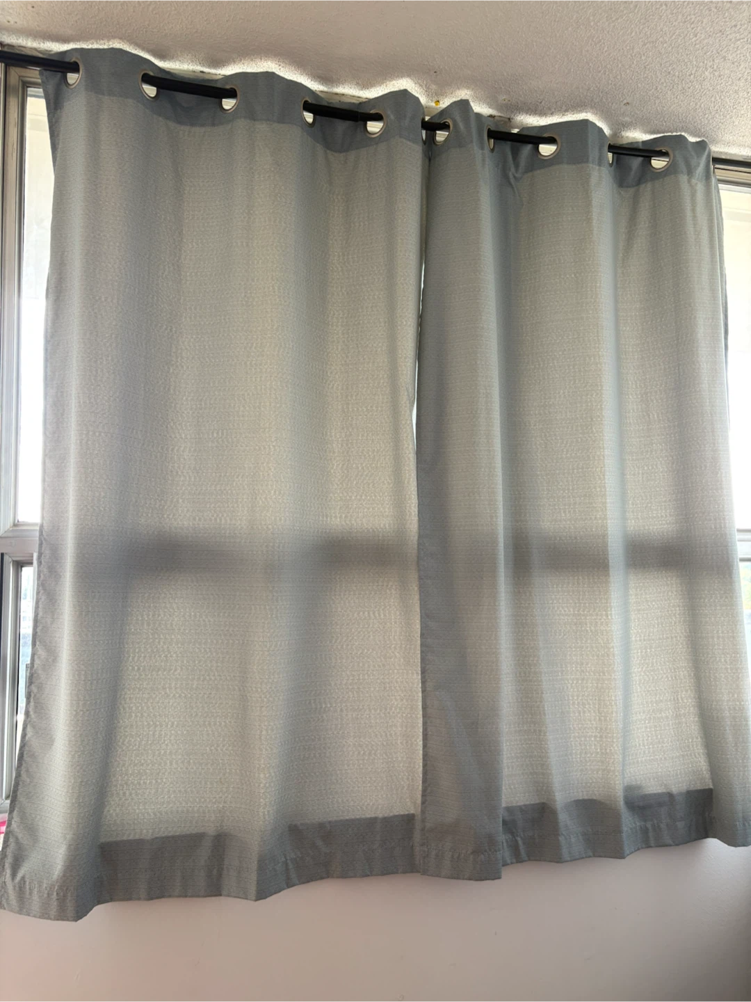 Light Blue Textured Curtains