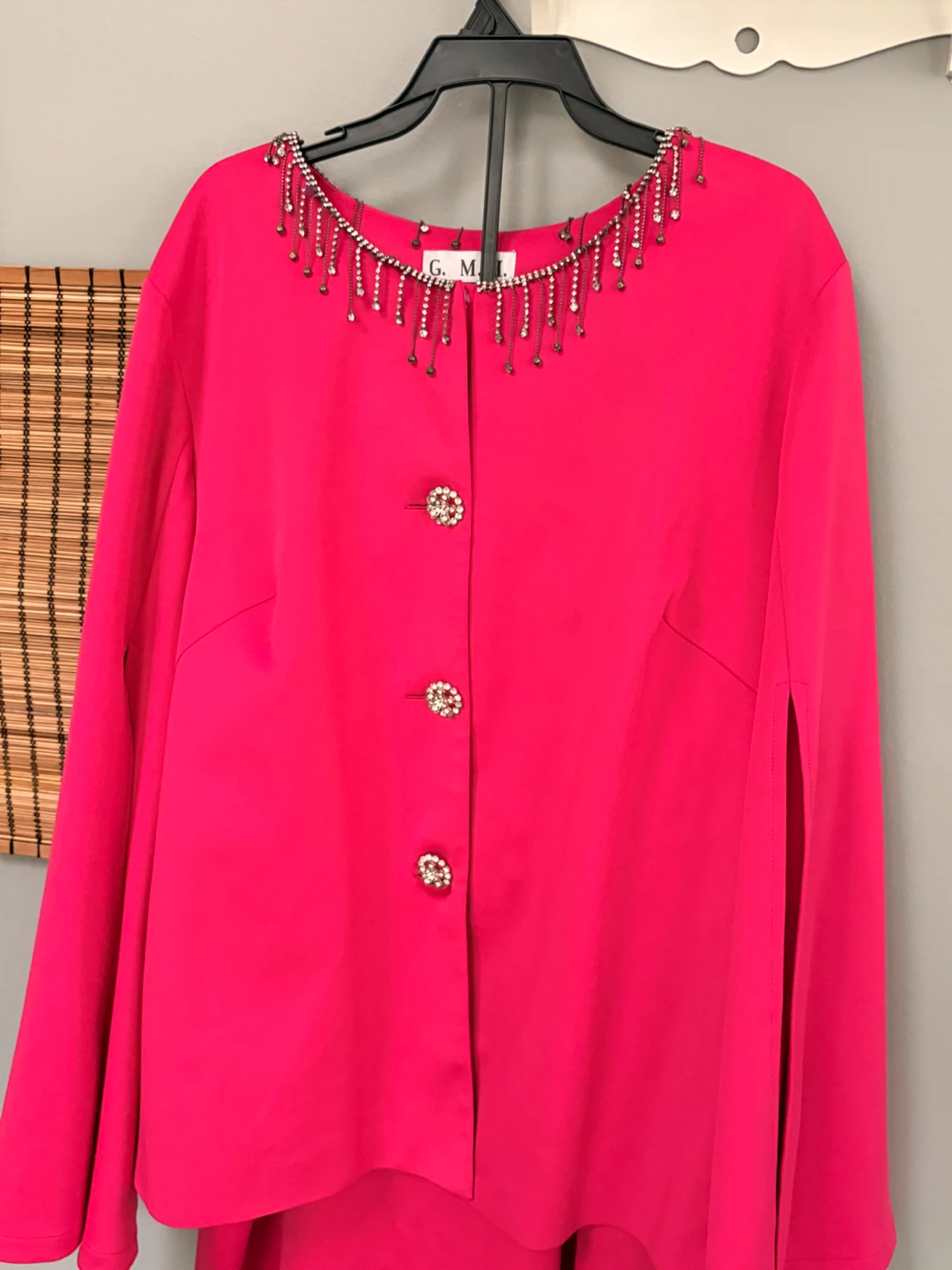 G.M.I. Woman Pink Rhinestone Trim Jacket and Pants Set - photo 4