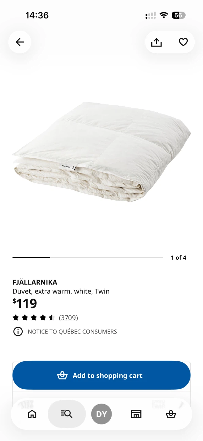 IKEA FJÄLLARNIKA Duvet, extra warm, white, Twin