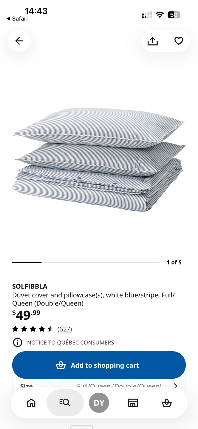 IKEA BERGPALM Duvet Cover and Pillowcase Set