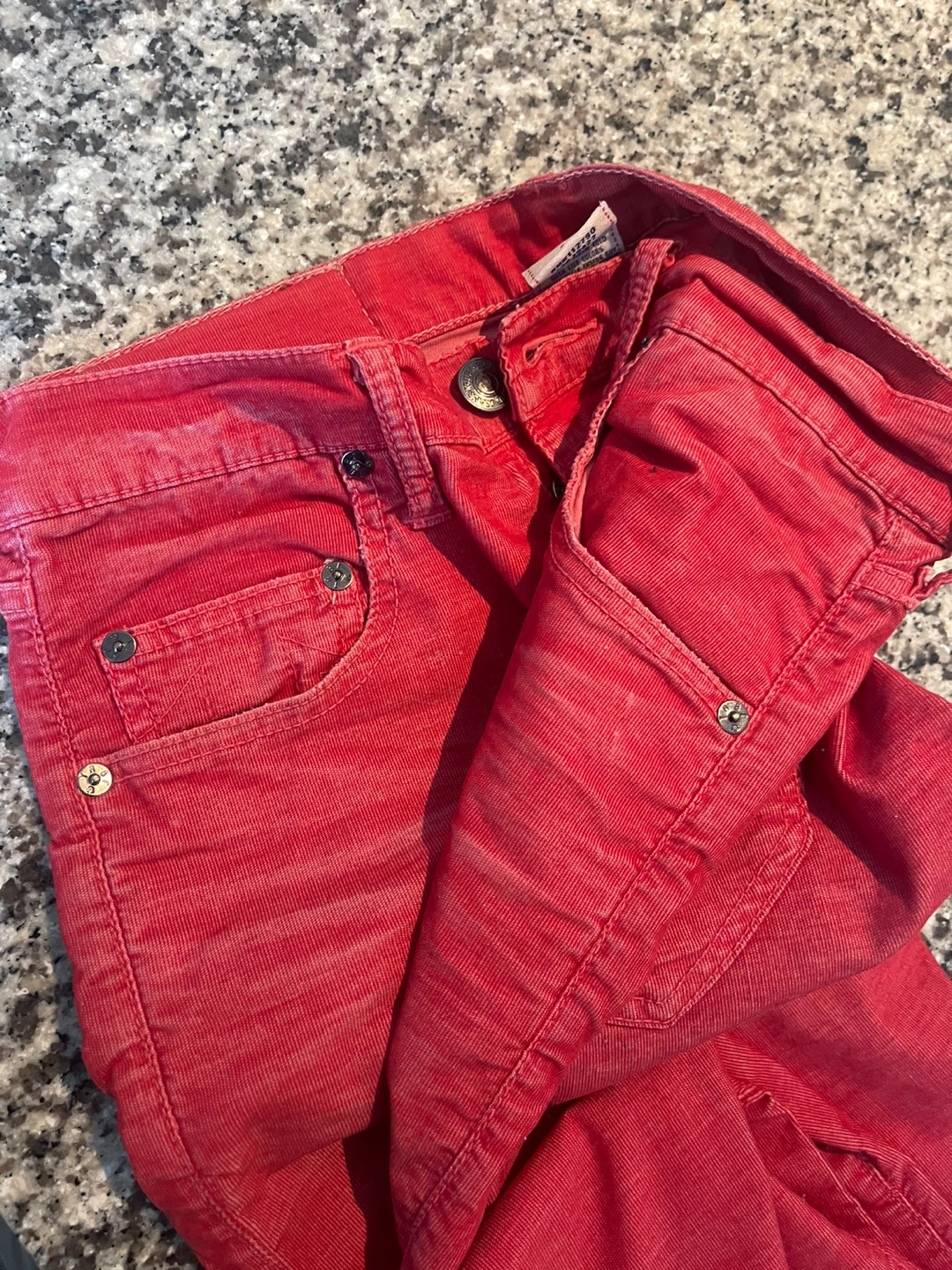True Religion Red Corduroy Jeans Size 28