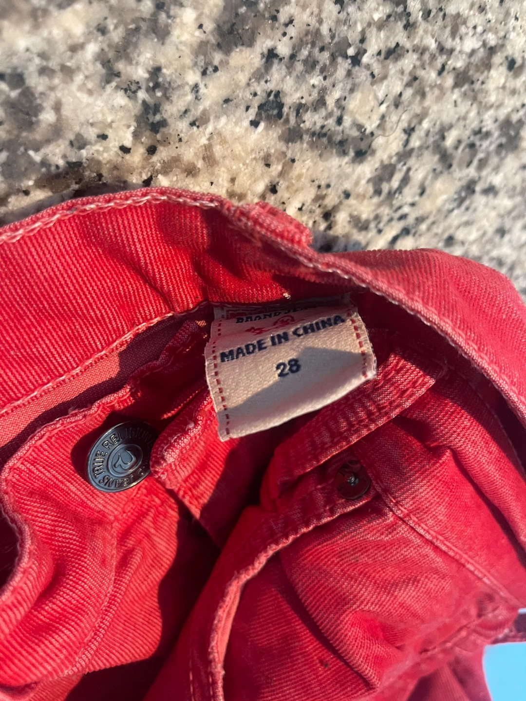 True Religion Red Corduroy Jeans Size 28 - photo 2