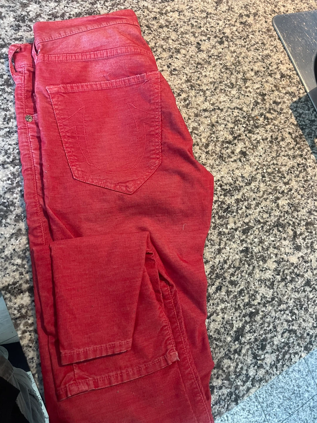 True Religion Red Corduroy Jeans Size 28 - photo 3