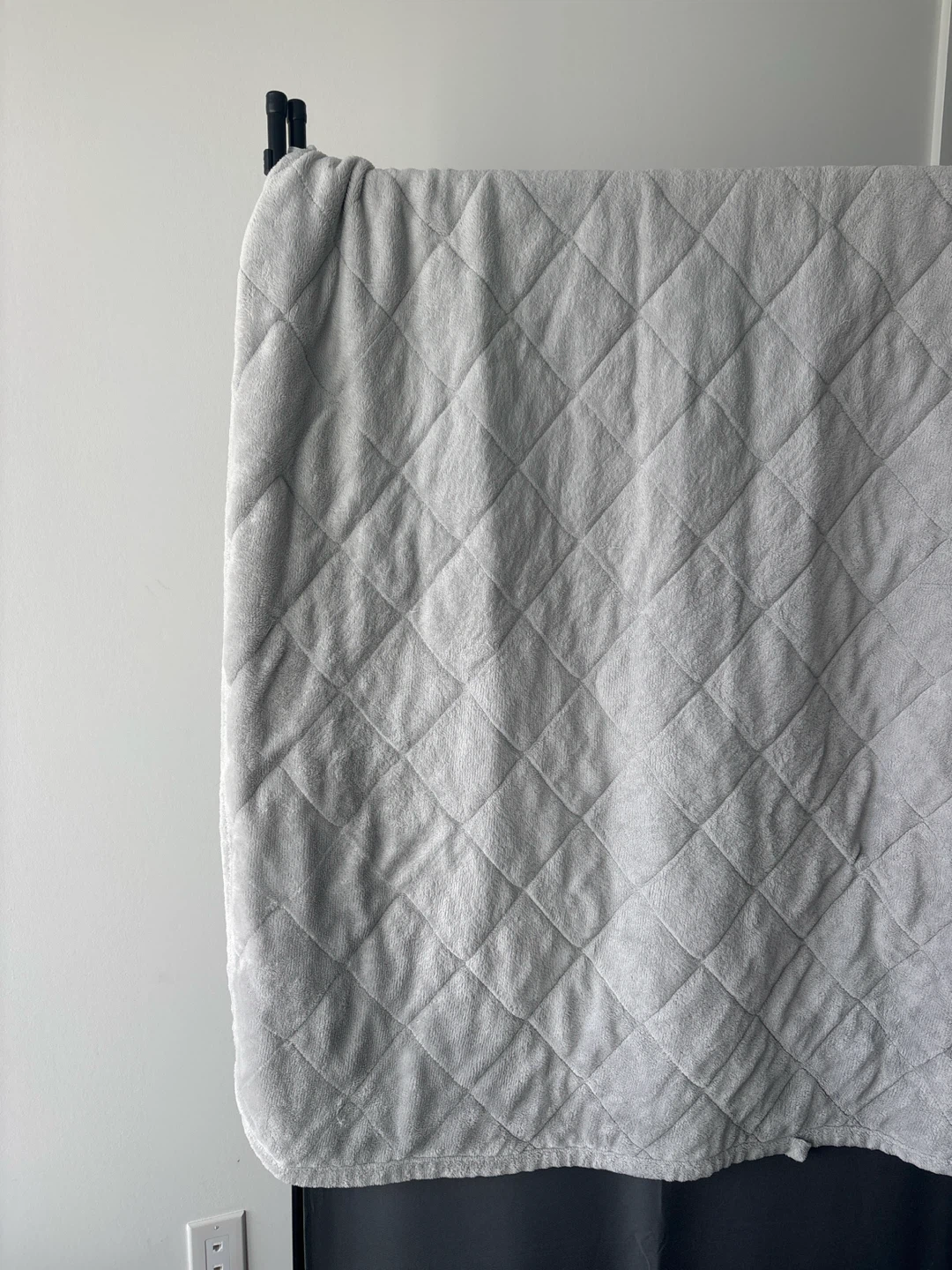 Light Grey Quilted Mattress Pad - double