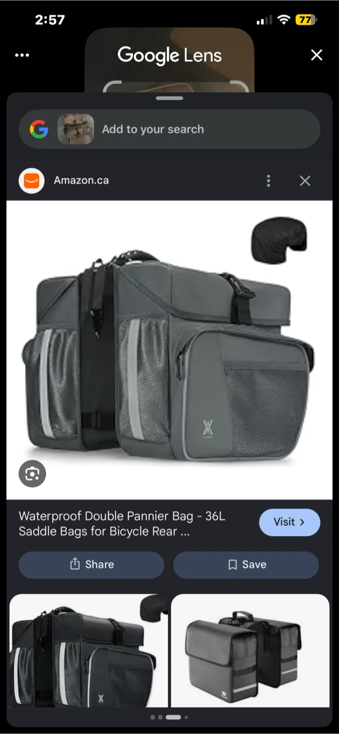 Waterproof Double Bicycle Pannier Bag - 36L