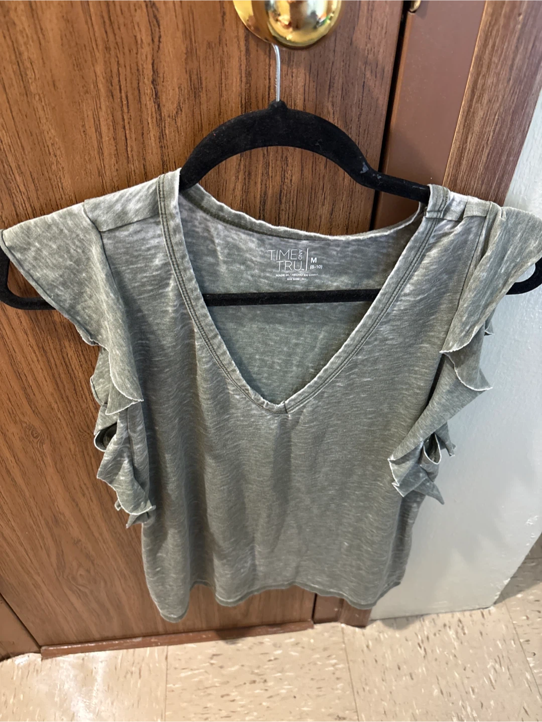 Time And Tru Olive Green Blouse