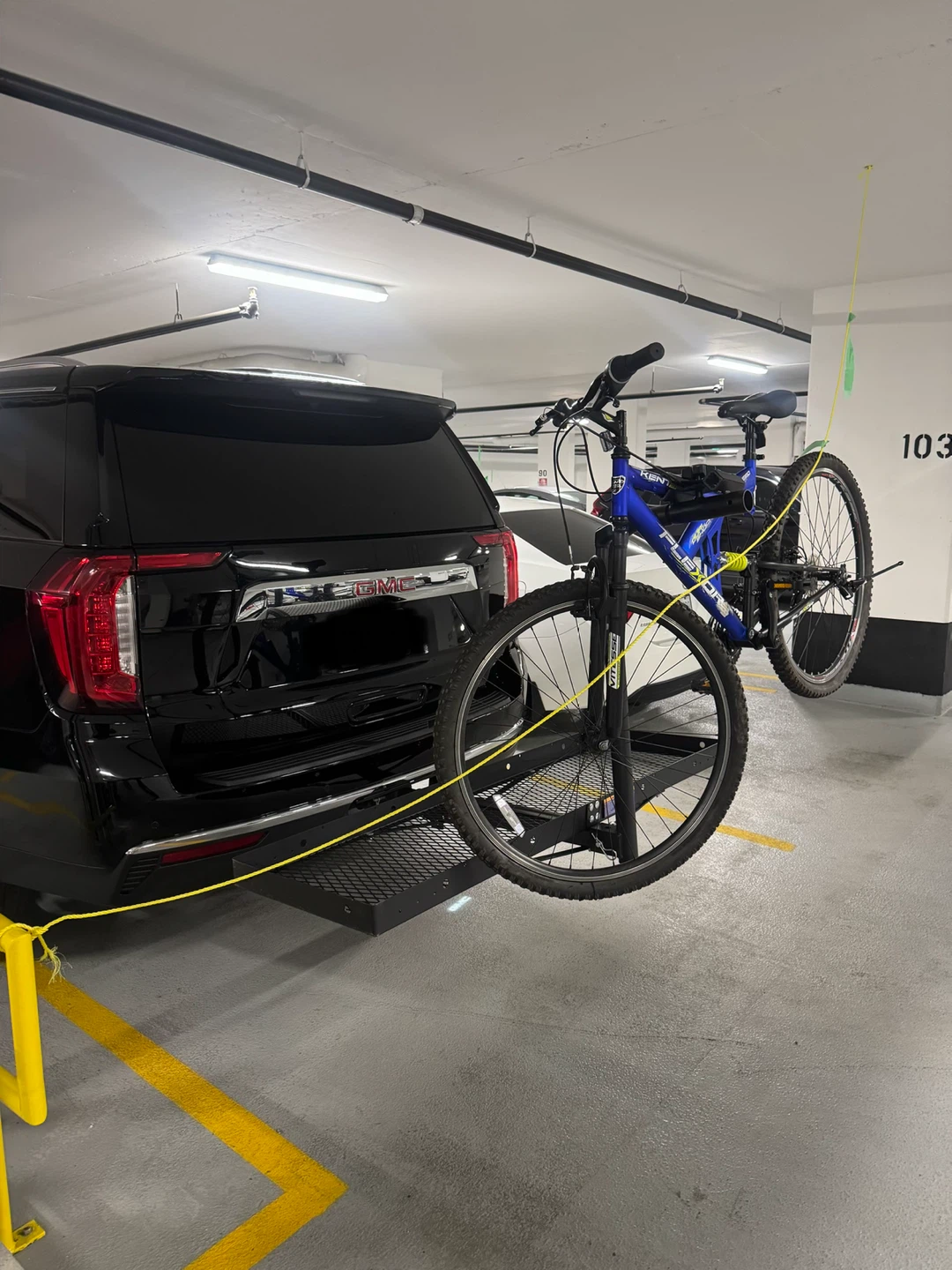 Blue Kent Bicycle and Bike stand