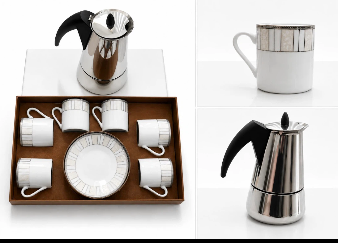 Moka Pot and Espresso Cup Set