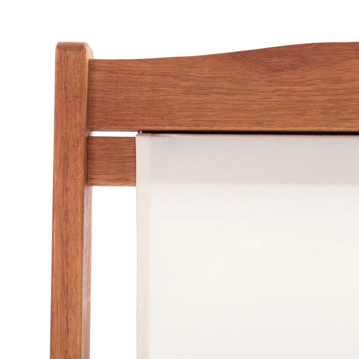 Moving out sale - Pair of Wooden Sling Chairs with White Fabric - photo 2