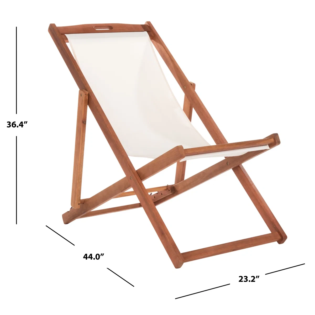 Moving out sale - Pair of Wooden Sling Chairs with White Fabric - photo 3