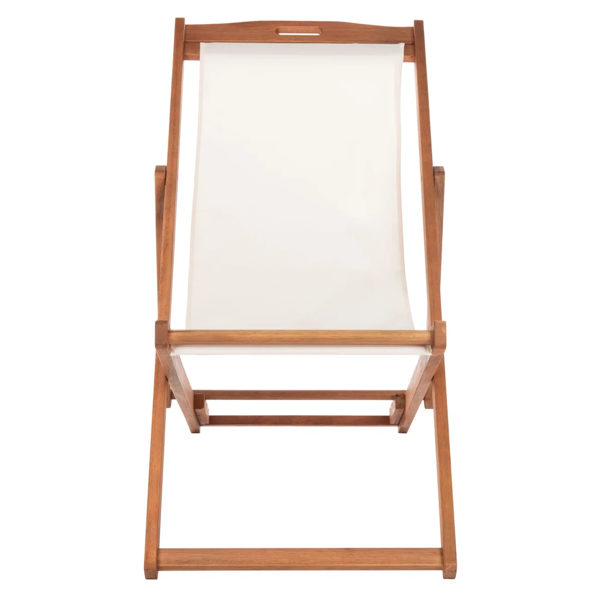Moving out sale - Pair of Wooden Sling Chairs with White Fabric - photo 5