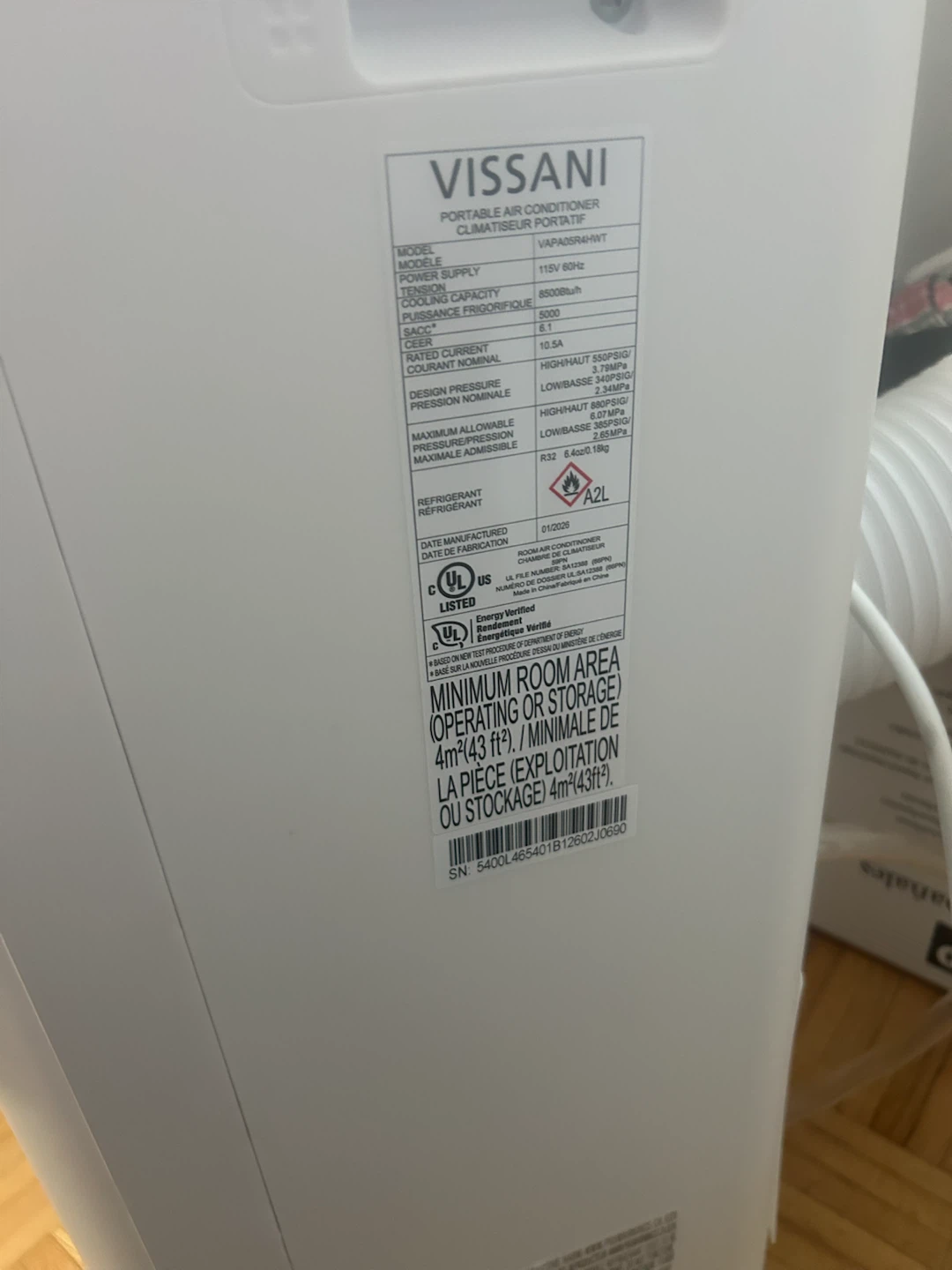 VISSANI Portable Air Conditioner - photo 2