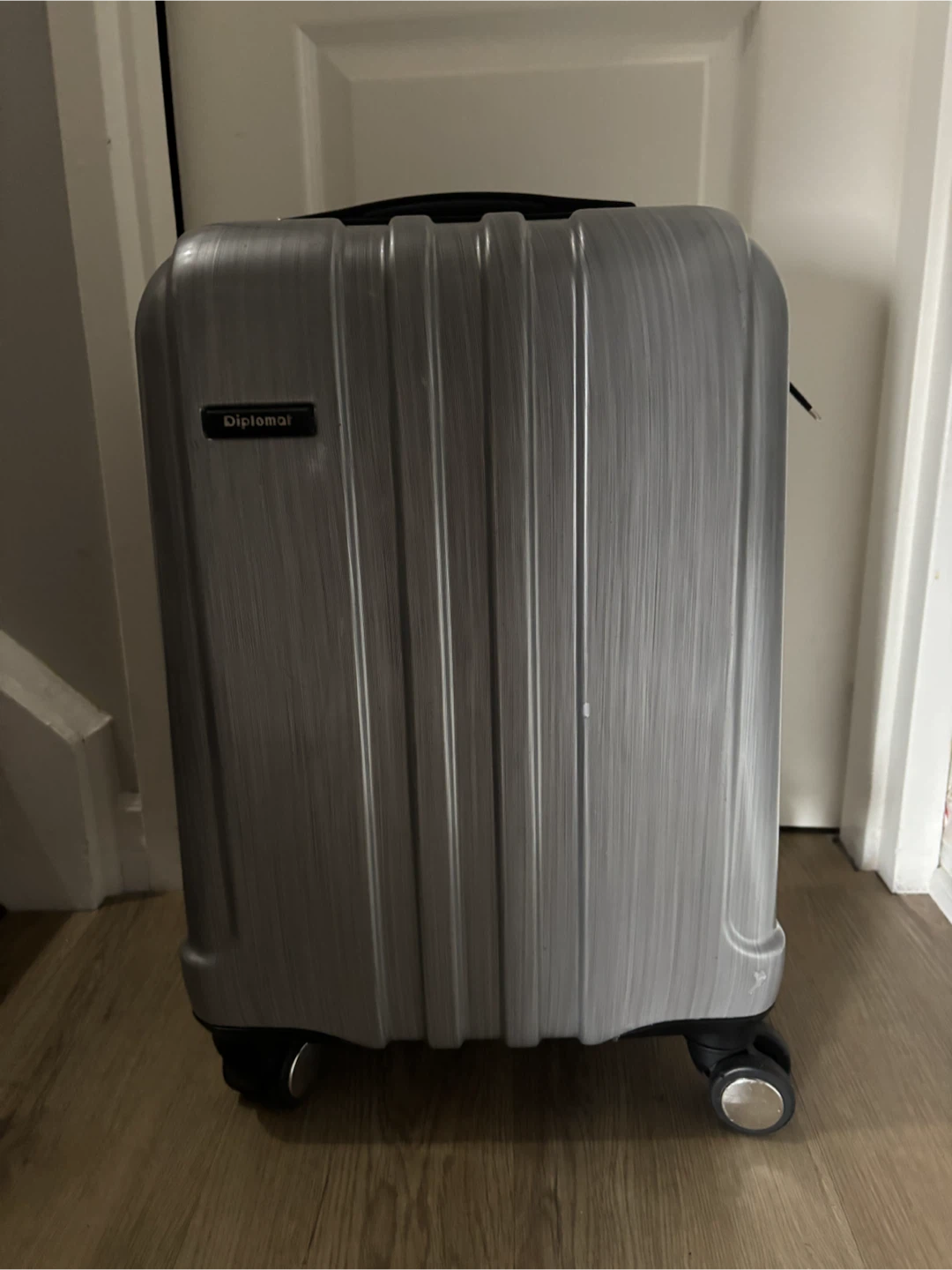 Diplomat Silver Hardside Spinner Carry-On Suitcase
