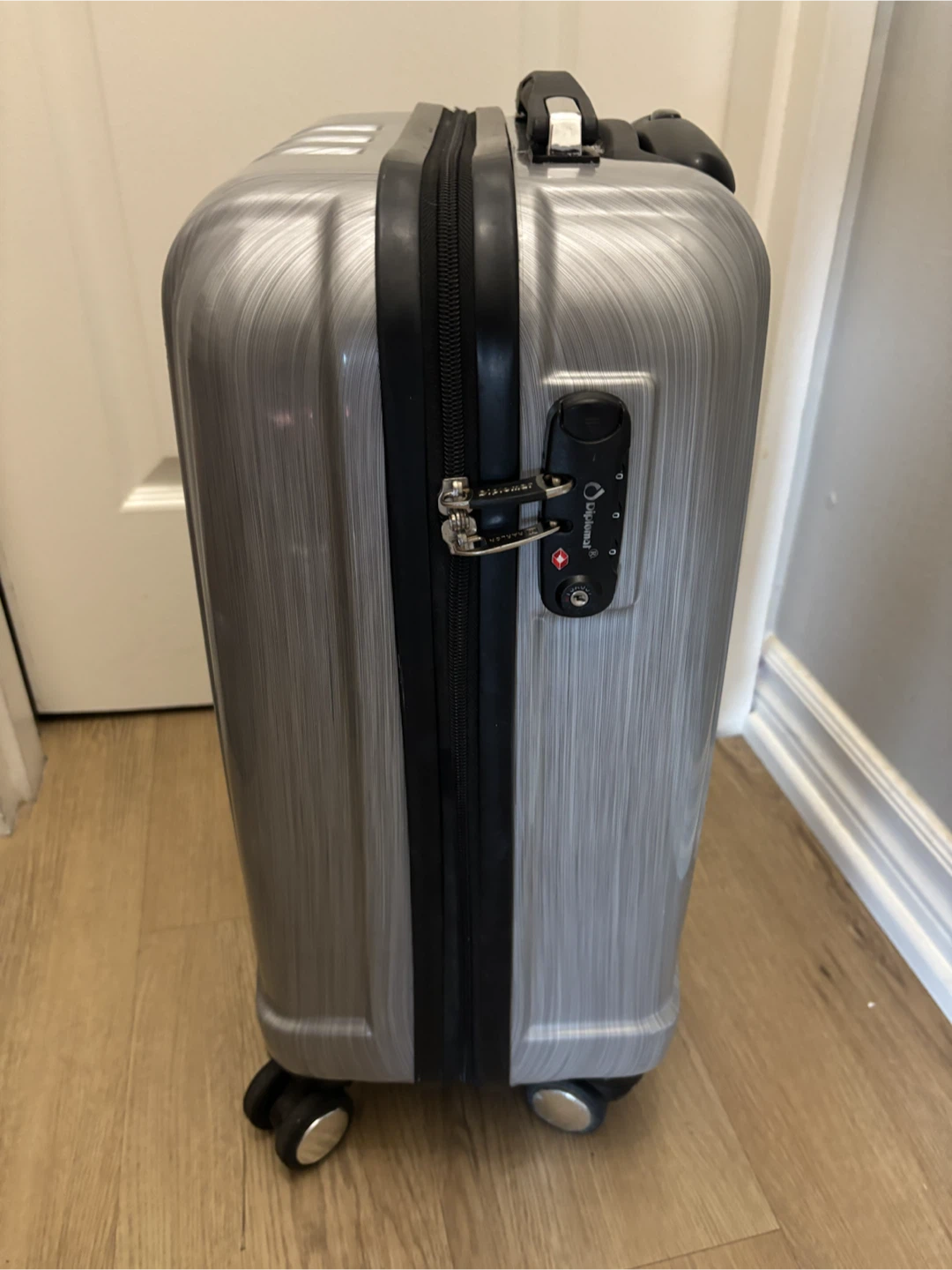 Diplomat Silver Hardside Spinner Carry-On Suitcase - photo 3