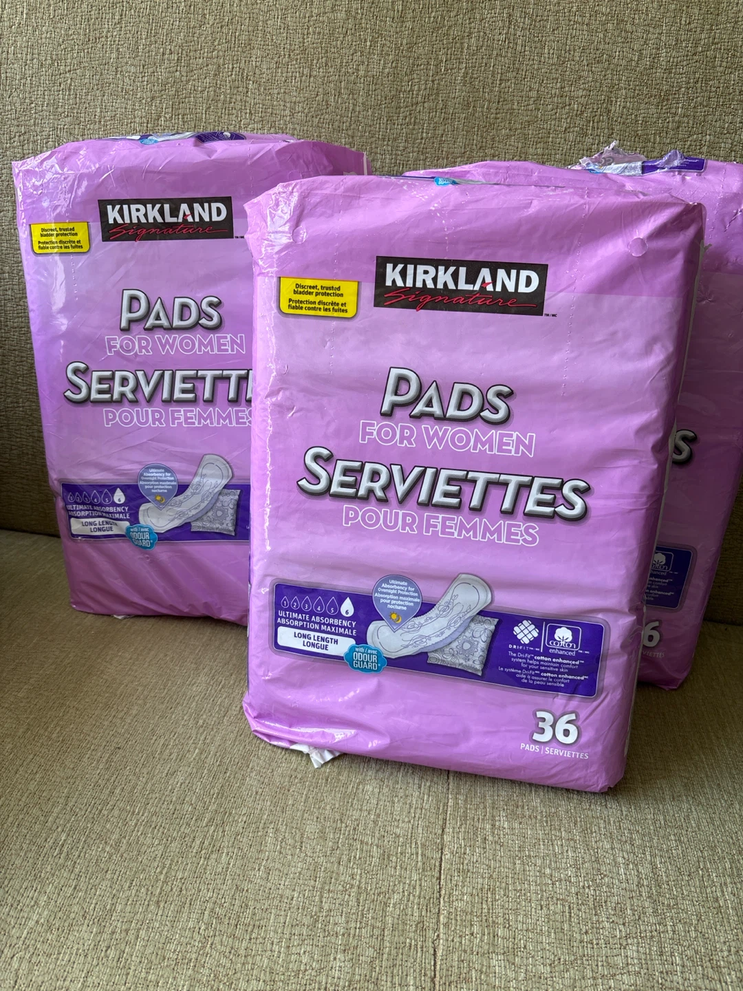 Kirkland Signature Pads for Women - Long Length - 3 Packs
