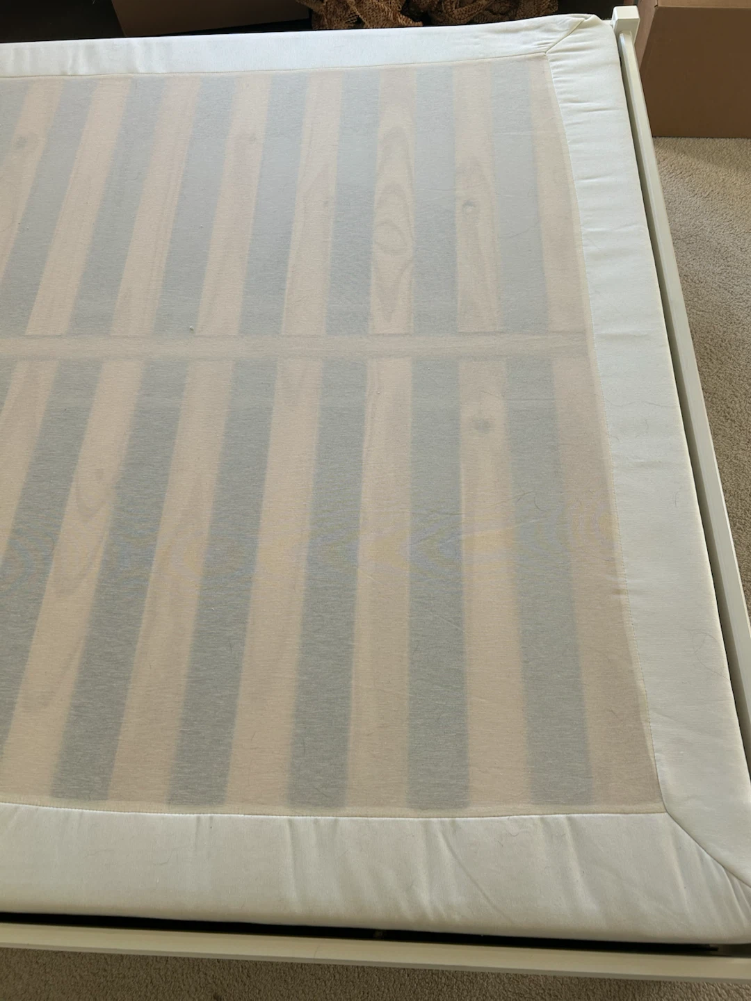 Ikea White Wooden Bed Frame and Boxspring - photo 2