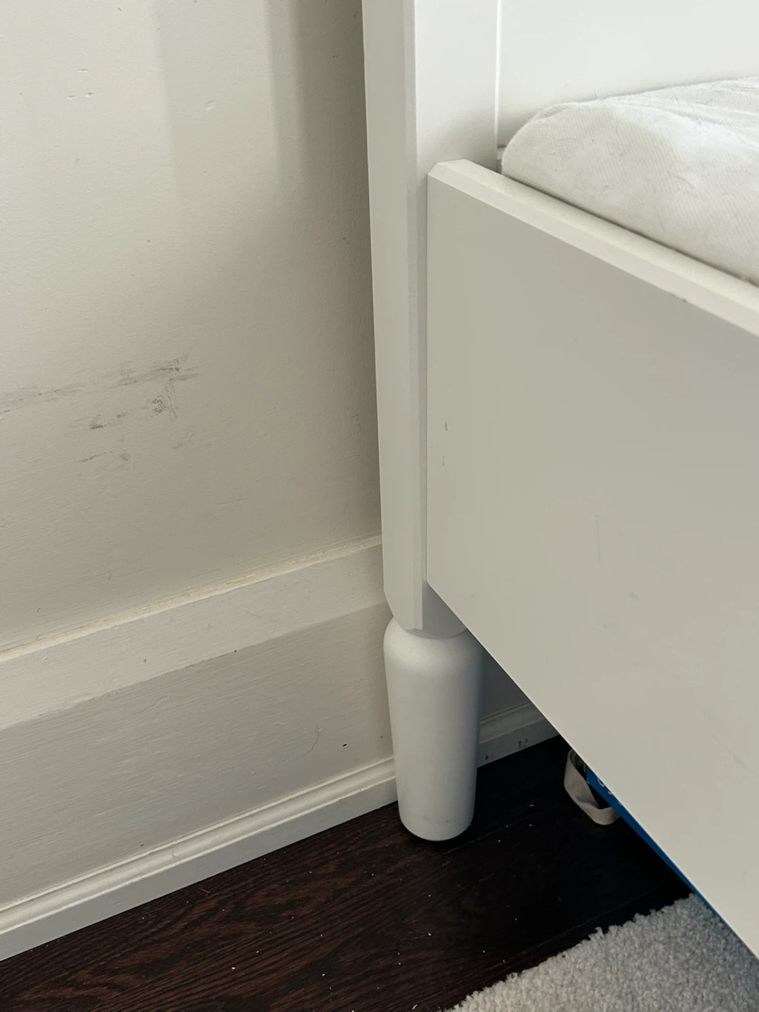 Ikea White Wooden Bed Frame and Boxspring - photo 4