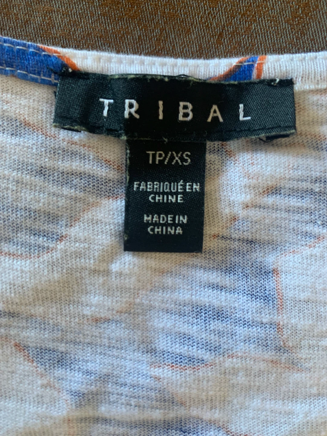 Tribal Blue & White Floral Ruched Tank Top TP/XS - photo 3