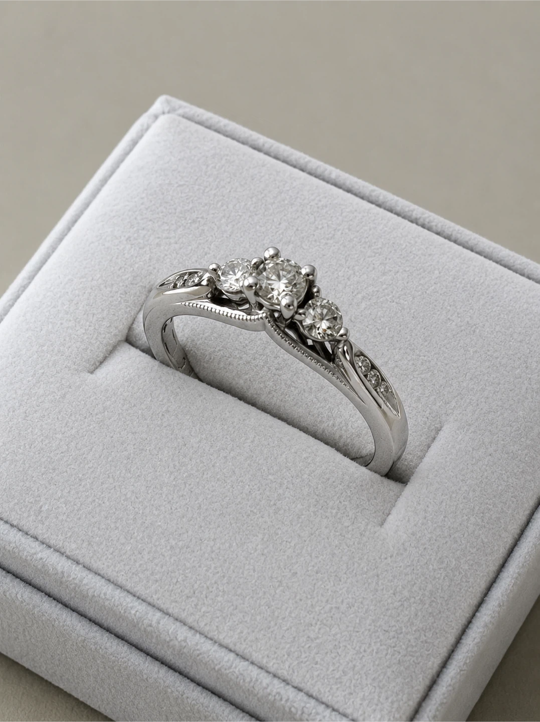 10K White Gold Diamond Engagement Ring Size 6.5 - photo 2