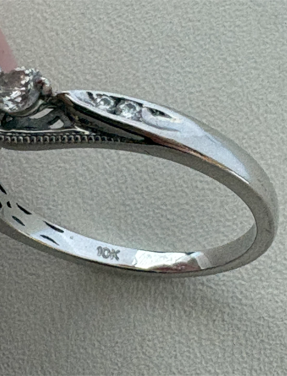10K White Gold Diamond Engagement Ring Size 6.5 - photo 5