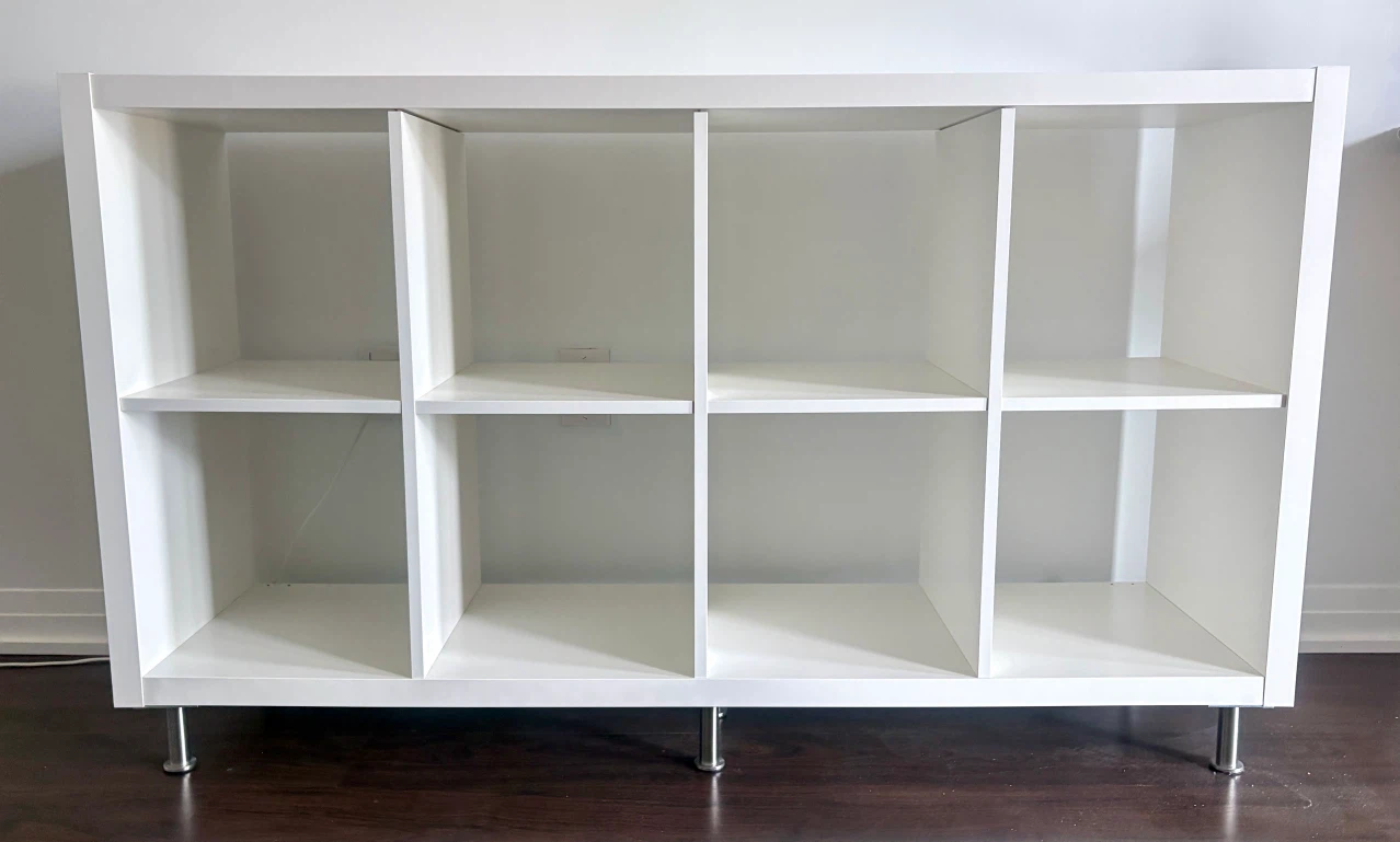 IKEA White 8-Cube Storage Unit with Metal Legs