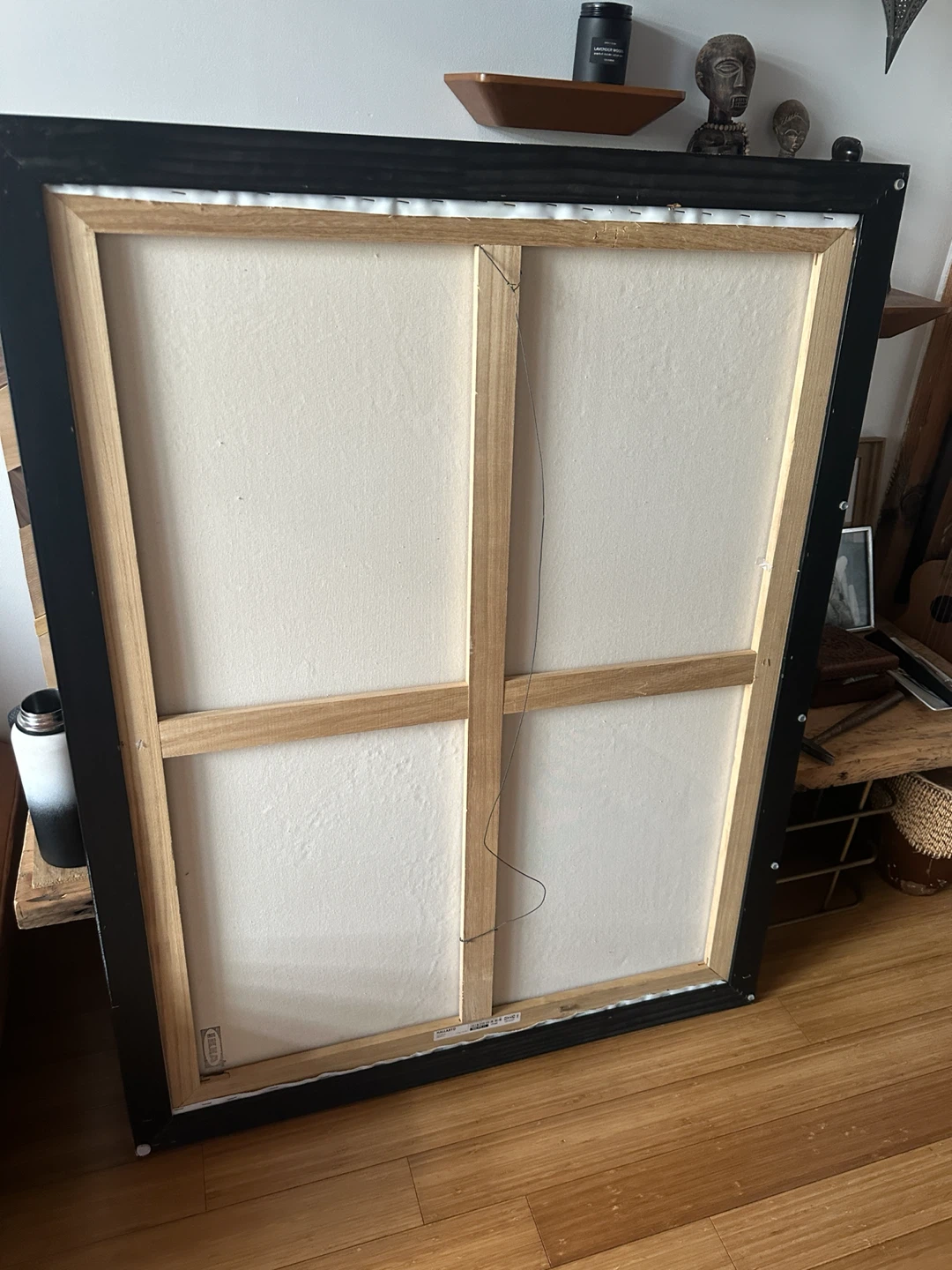 LARGE VINTAGE IKEA HALLARYD ABSTRACT MCM STYLE PAINTING - photo 3