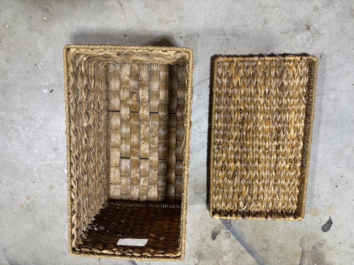 Wicker storage basket with lid - photo 3