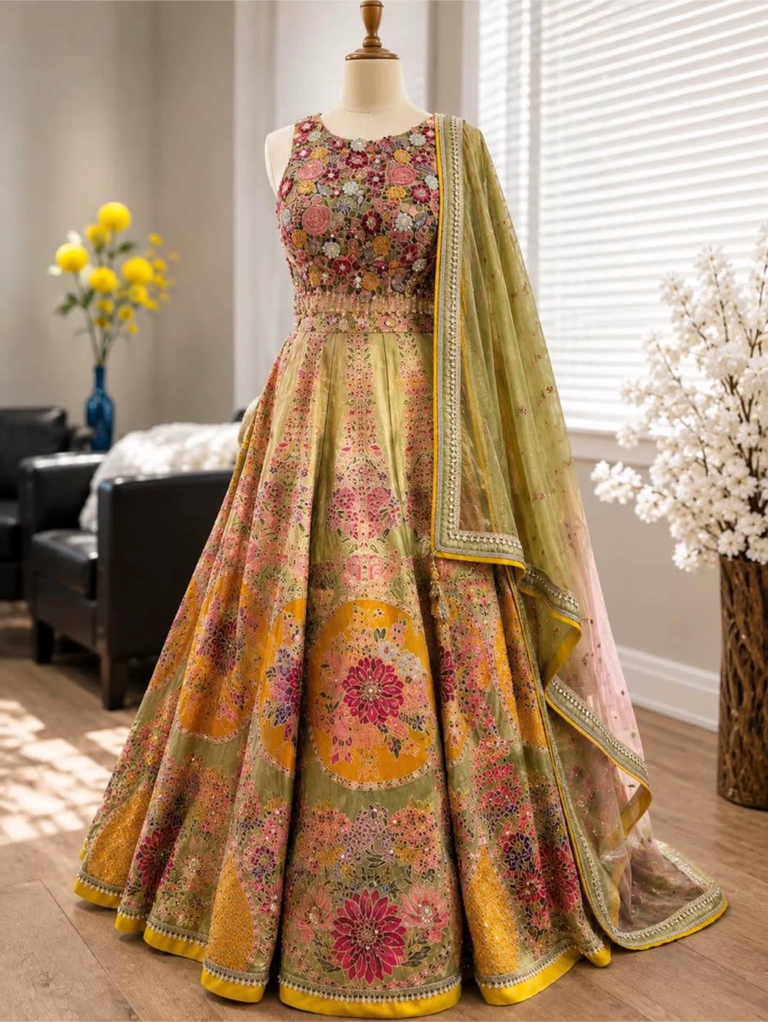Women's Embroidered Lehenga Choli Set - photo 5