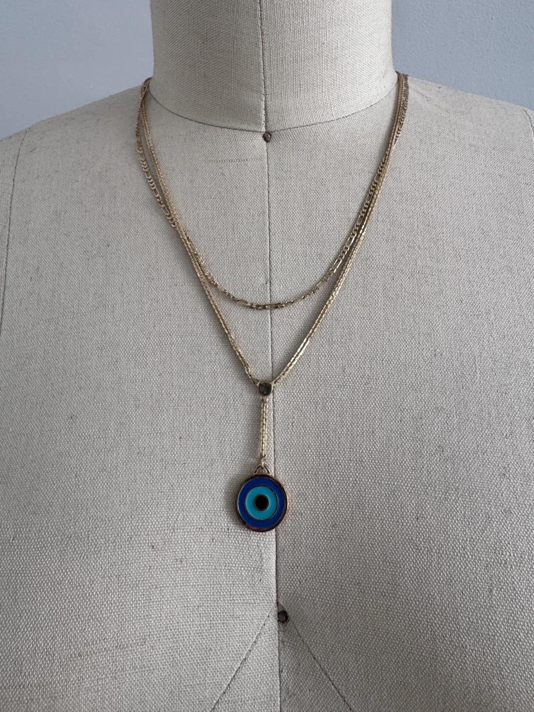 Evil eye layered necklace