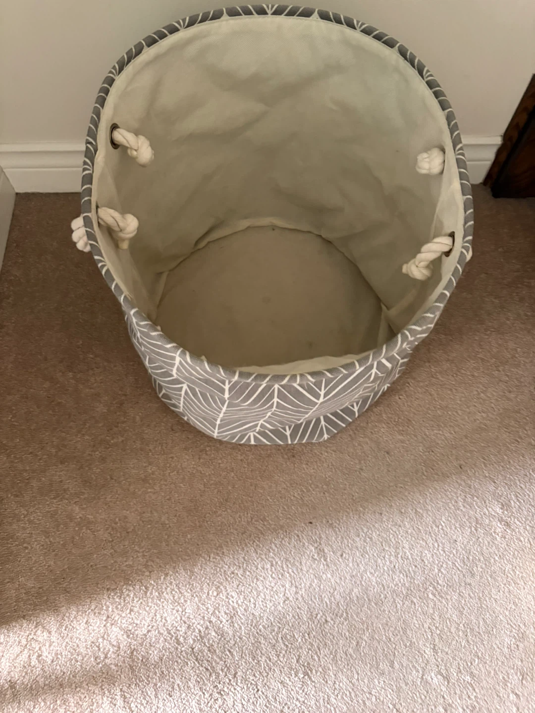Grey Leaf Pattern Storage Basket - photo 3