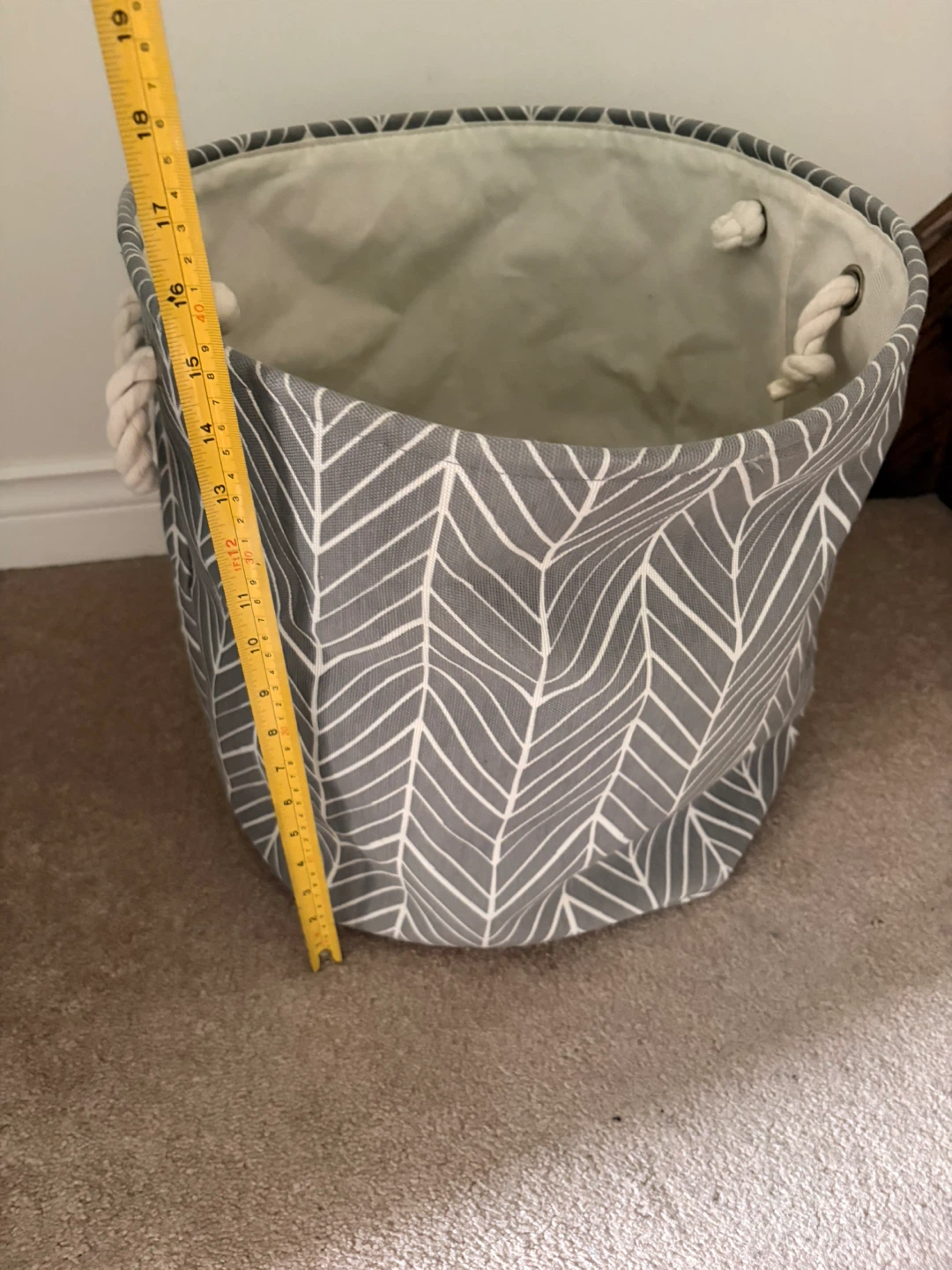 Grey Leaf Pattern Storage Basket - photo 5