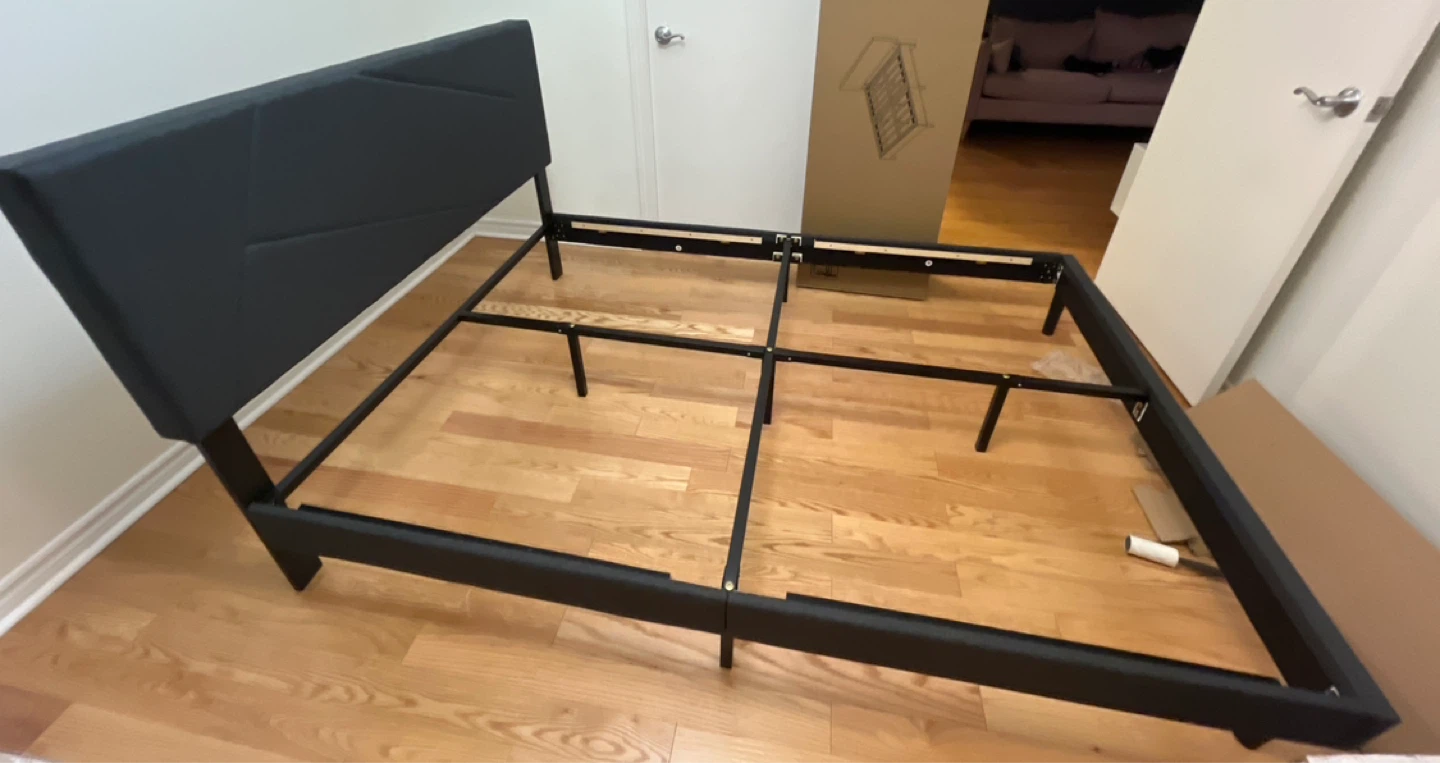 queen bed frame with headboard (like new)