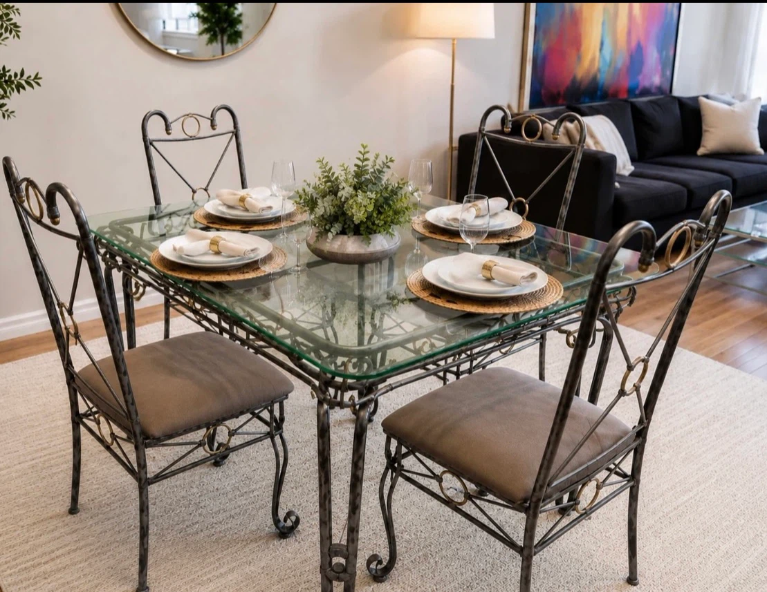 ALL - Dining / Living Room  Glass/Iron - photo 2