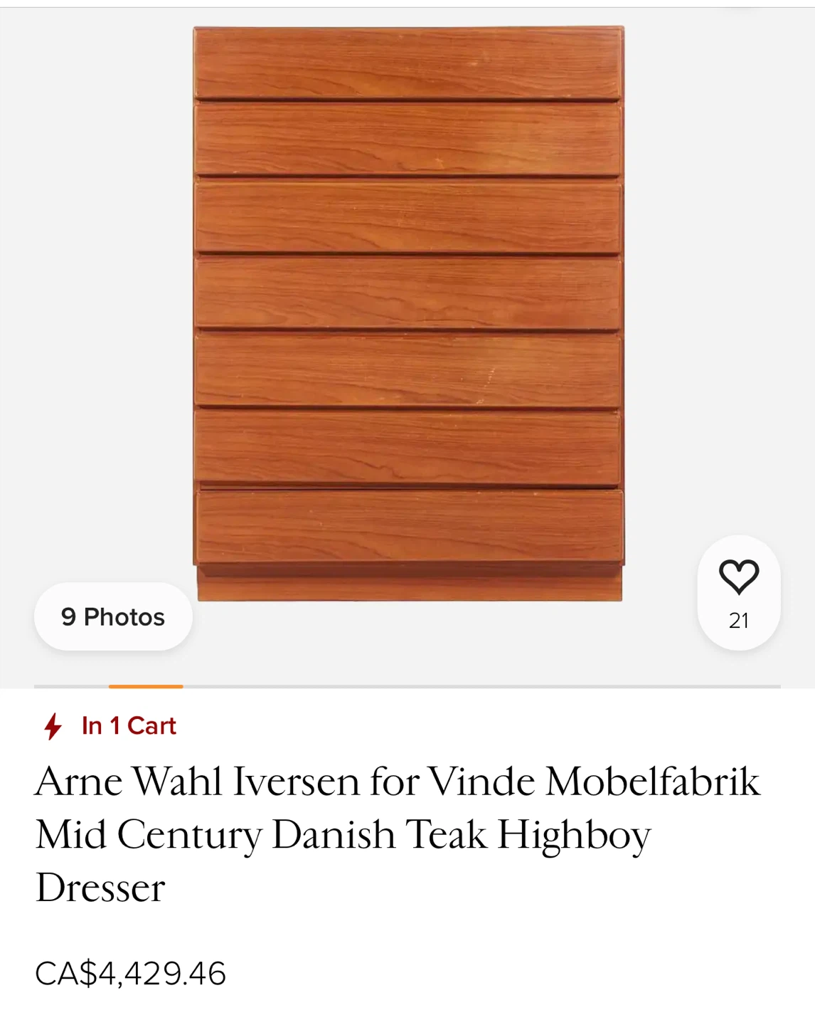 MCM Vintage Designer Teak Highboy Dresser🍁