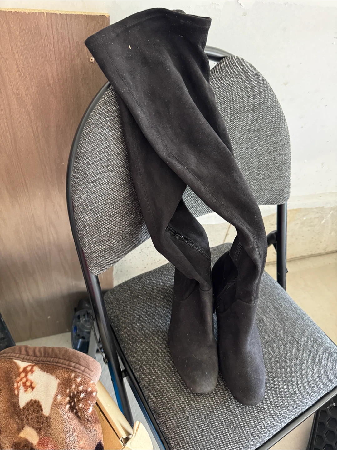 Call It Spring Black Suede Over-the-Knee Boots Size 5.5 - photo 5