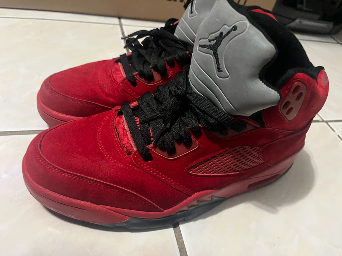 Air Jordan 5 raging bull Red Suede - photo 5