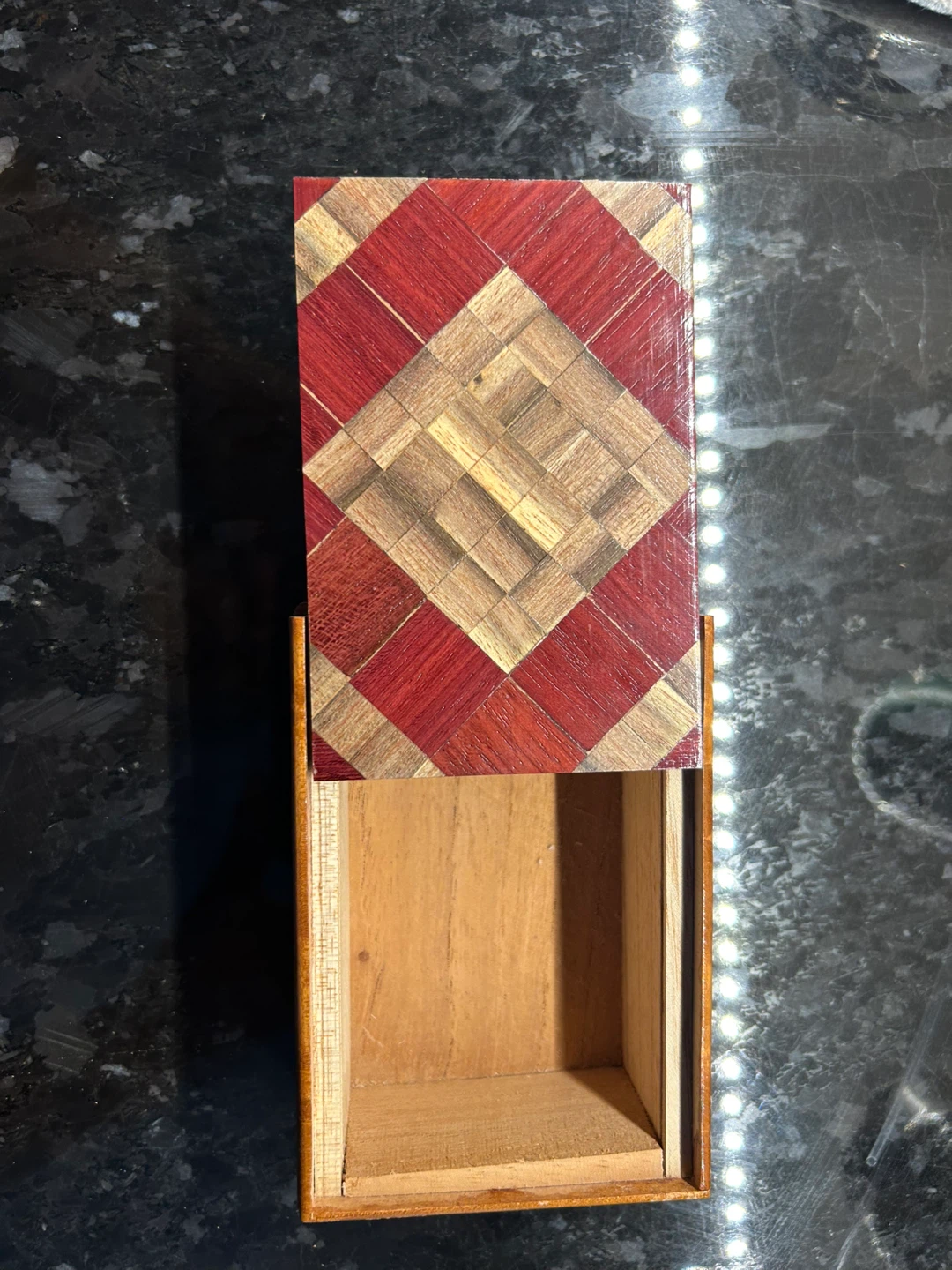 Handmade Wooden Puzzle Box/ Trinket box