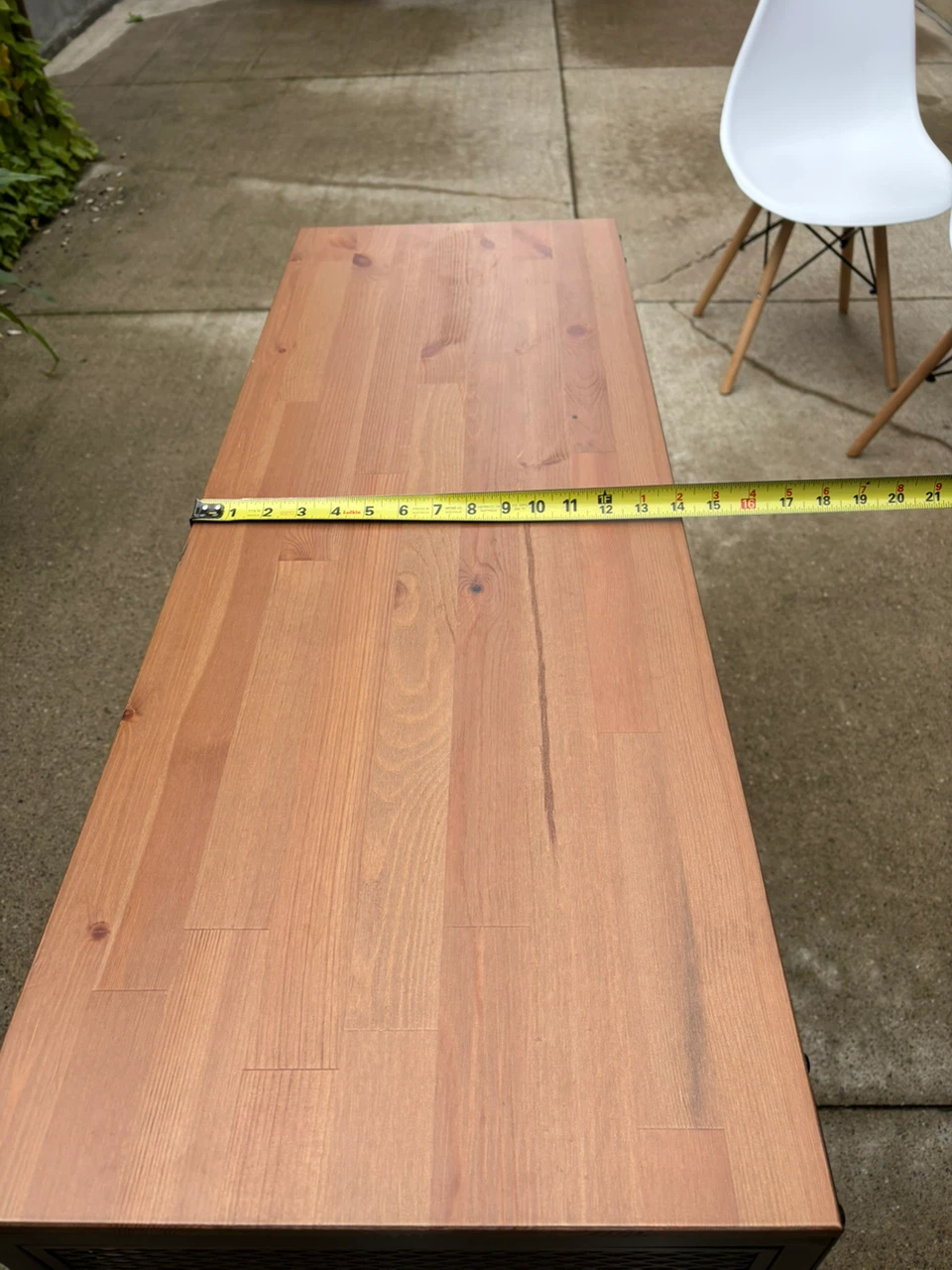 Wood and Metal Desk with Shelf and Wheels - photo 3