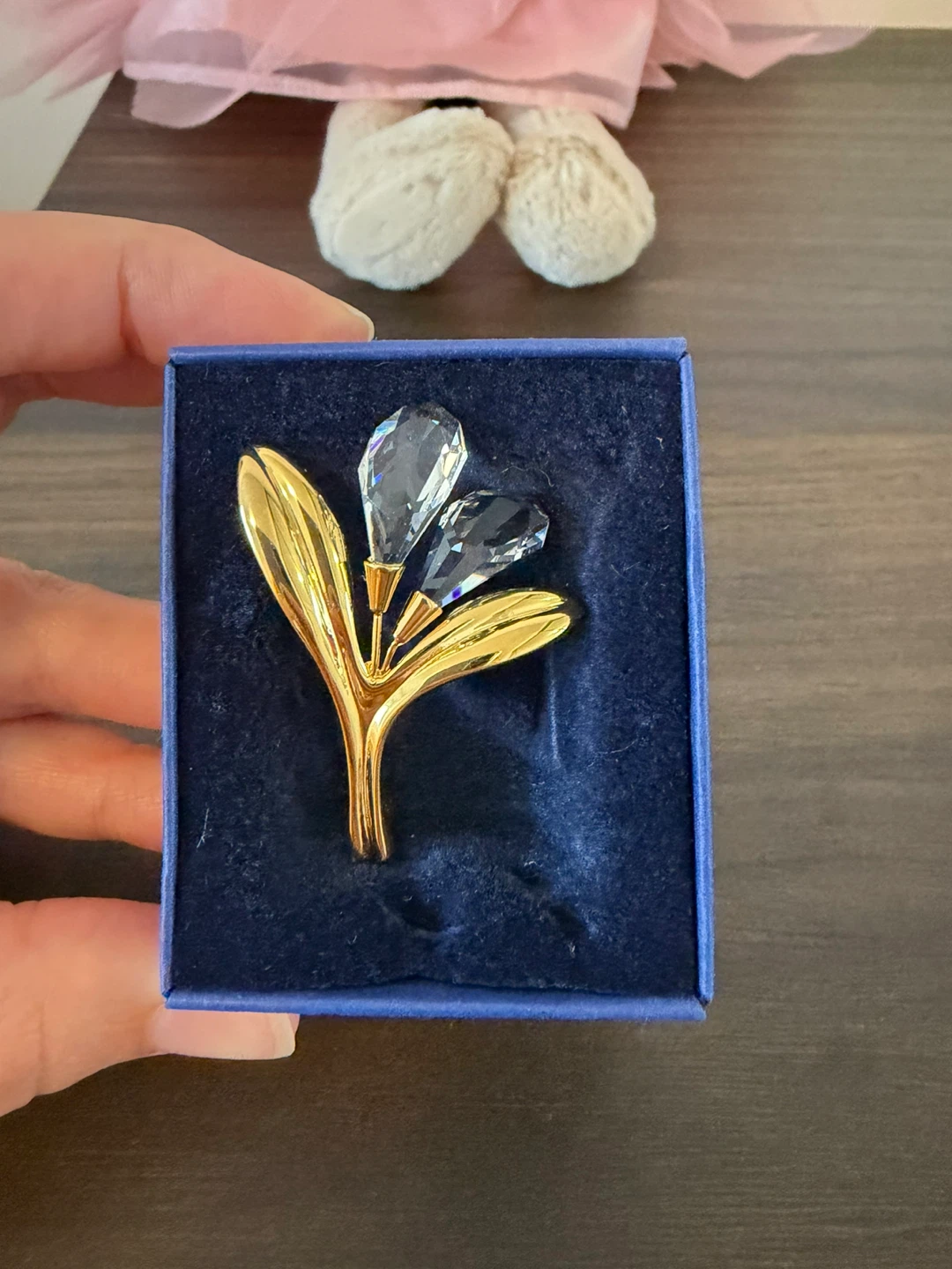 Swarovski Crystal Memories Calla Lily Brooch Gold NWT - photo 2