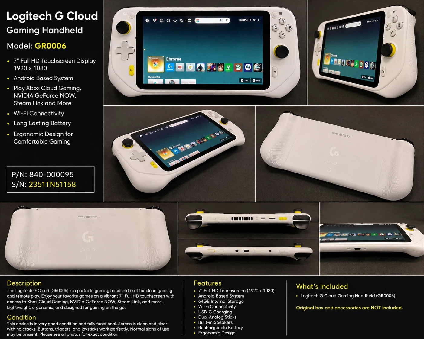 Logitech G Cloud GR0006 Gaming Handheld