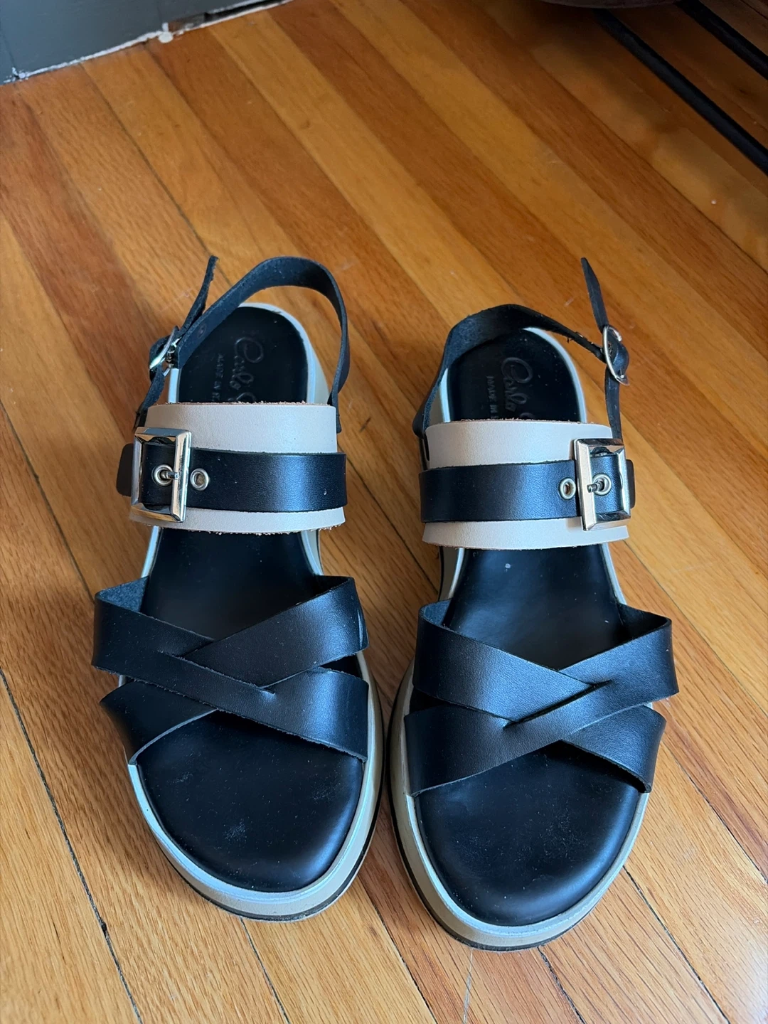 Carlo Pera Black & Beige Sandals