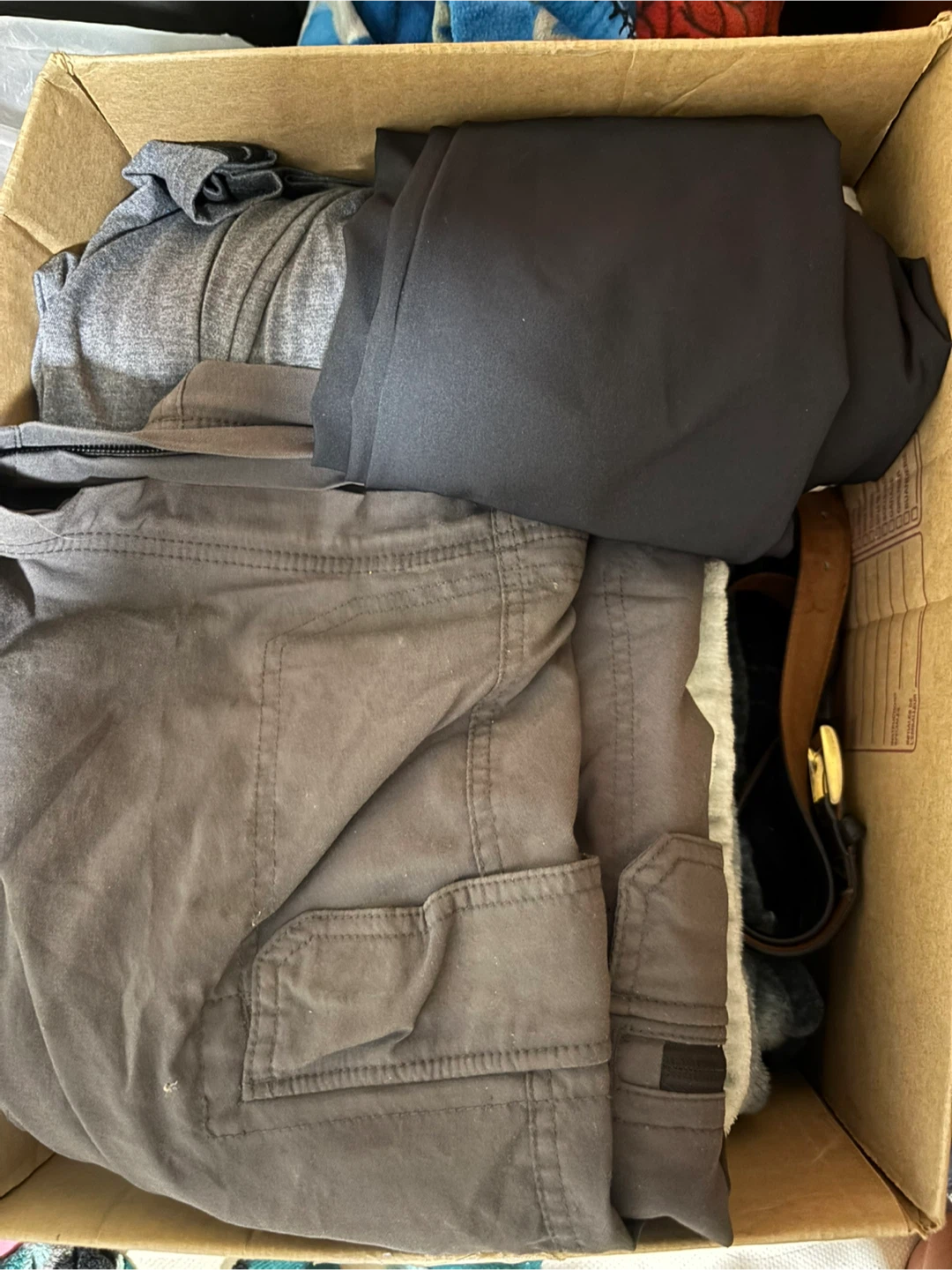 Full box of men’s clothes