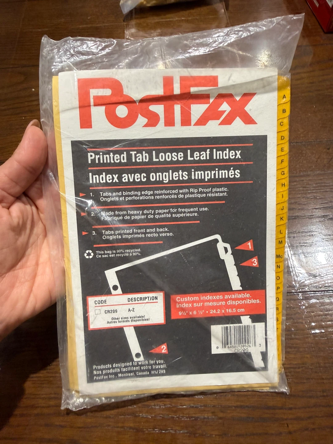 Post-it Printed Tab Loose Leaf Index A-Z