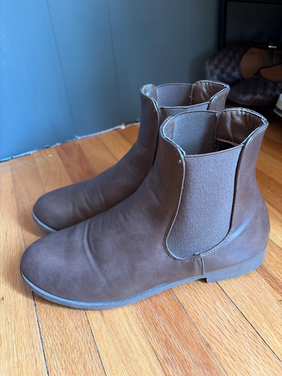 Ardene Brown Faux Leather Ankle Boots - Size 8 - photo 2