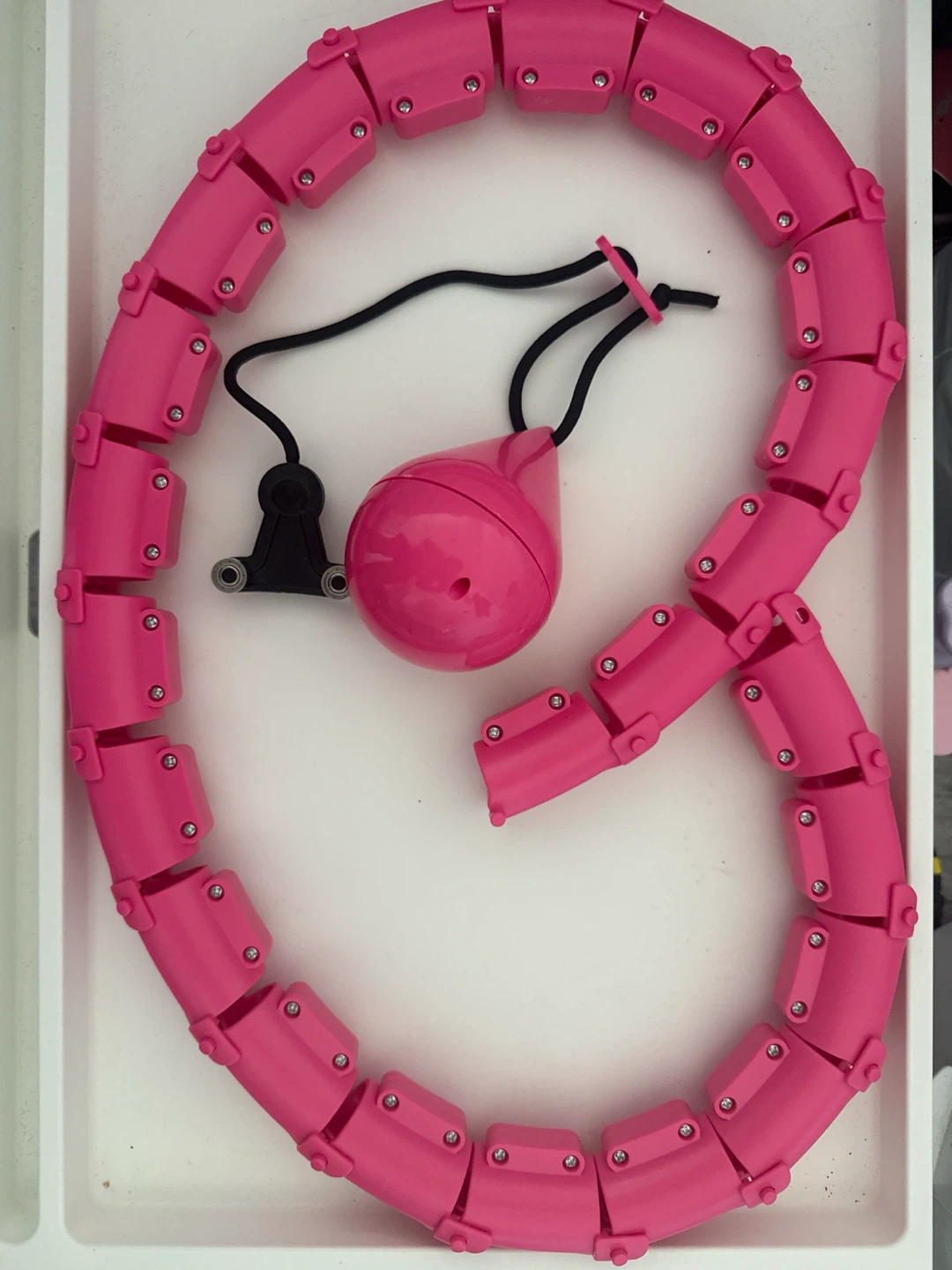 Pink Adjustable Hula Hoop with Detachable Weight