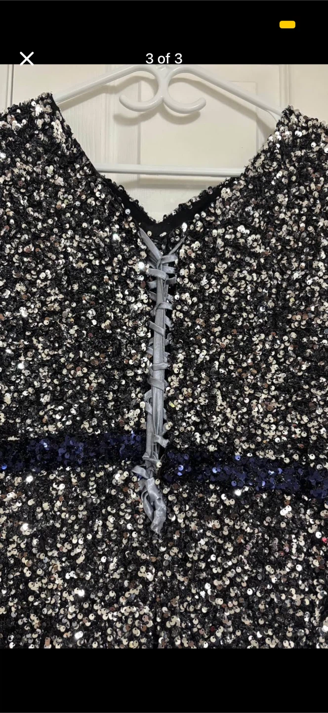Sparkly Sequin Dress with Bell Sleeves - photo 3