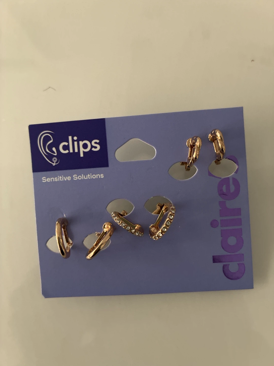 Claire's Rose Gold Tone Clip-On Earring Set
