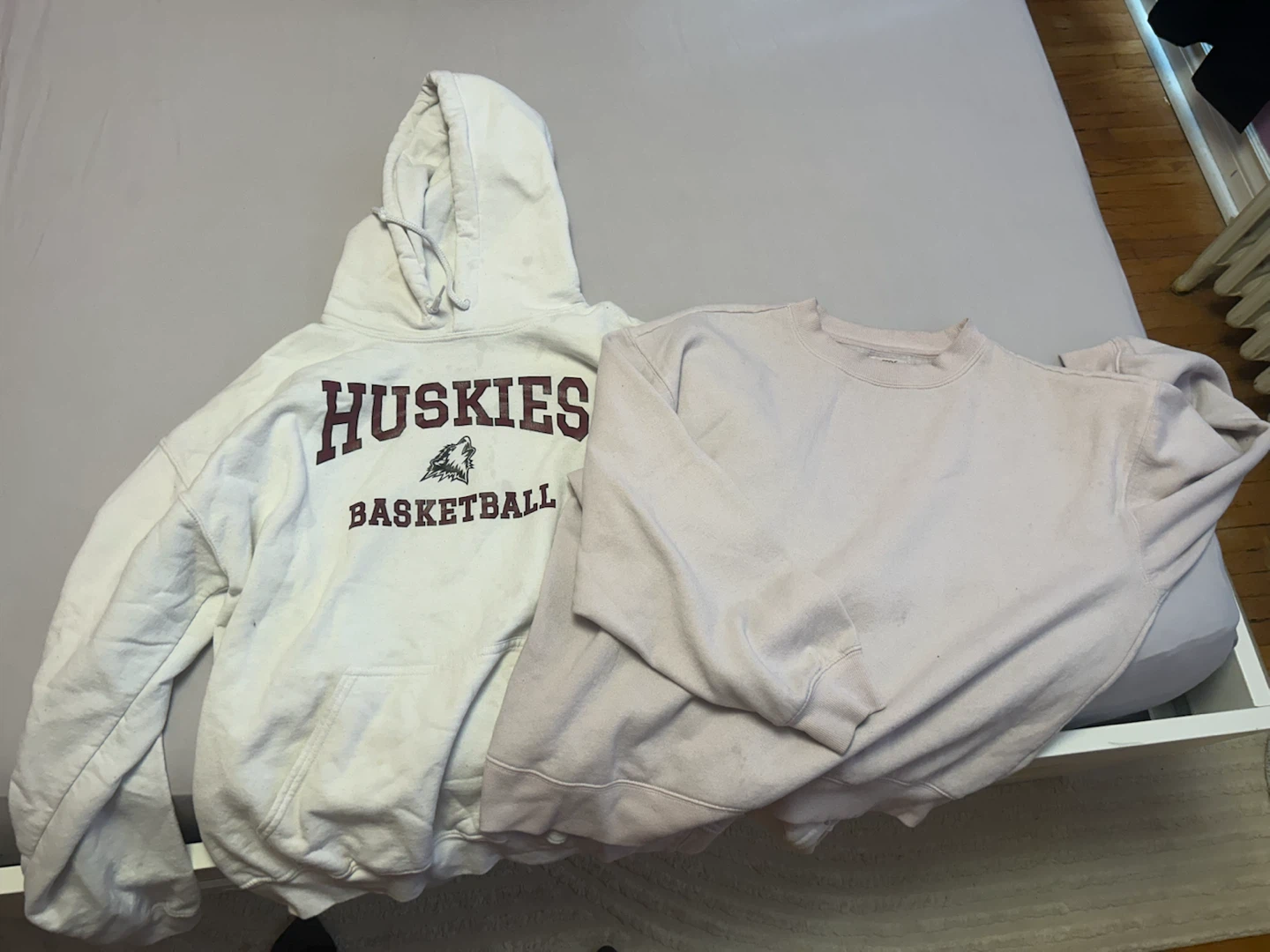 Cream Hoodie & Pink Crewneck Sweatshirt Bundle #freecyle